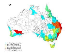 Mức MGO và DHA tối đa được phát hiện trong các mẫu mật ong Manuka Úc được phân tích theo vùng